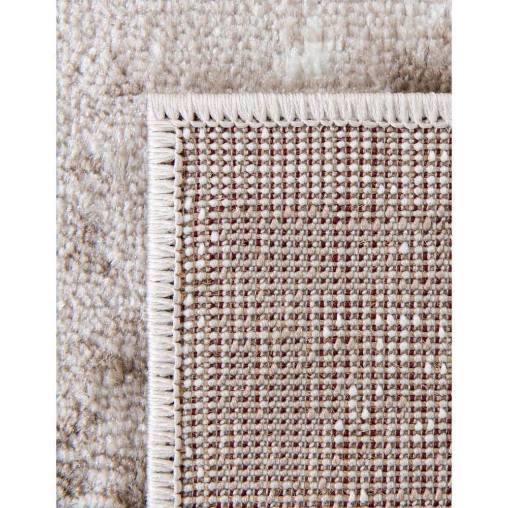 Beige 6'x9' Rectangular Synthetic Easy-Care Stain-Resistant Rug