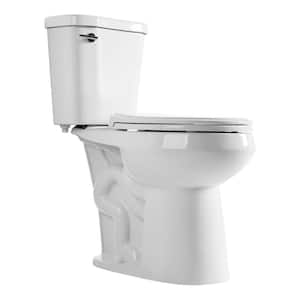 19 in. High ADA Elongated Toilet 1.28GPF Single Flush, White 2-Piece Toilet 12 in. Rough-in, Premium Soft-Close Seat