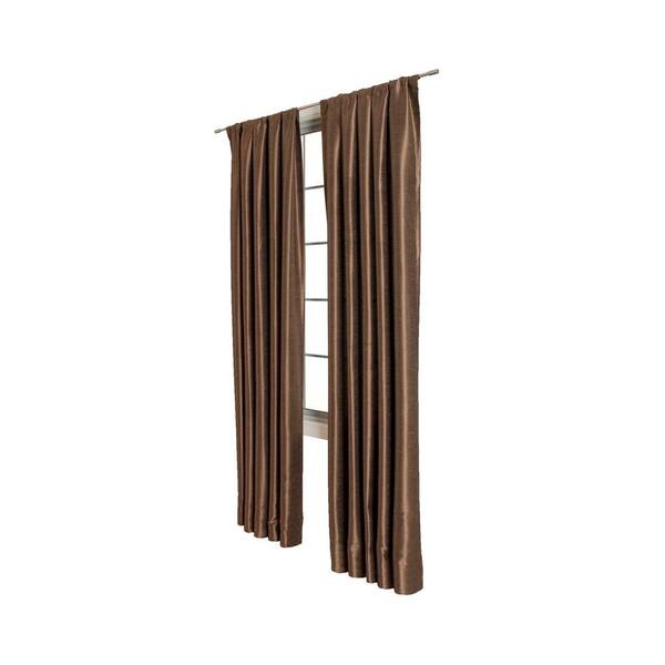 null Sheer Espresso Cassanova Rod Pocket Curtain - 54 in.W x 84 in. L