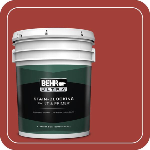 BEHR ULTRA 5 gal. #PPU2-16 Fire Cracker Semi-Gloss Enamel Exterior Paint & Primer