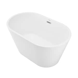 Claire 48 in. Acrylic Flatbottom Bathtub in Glossy White