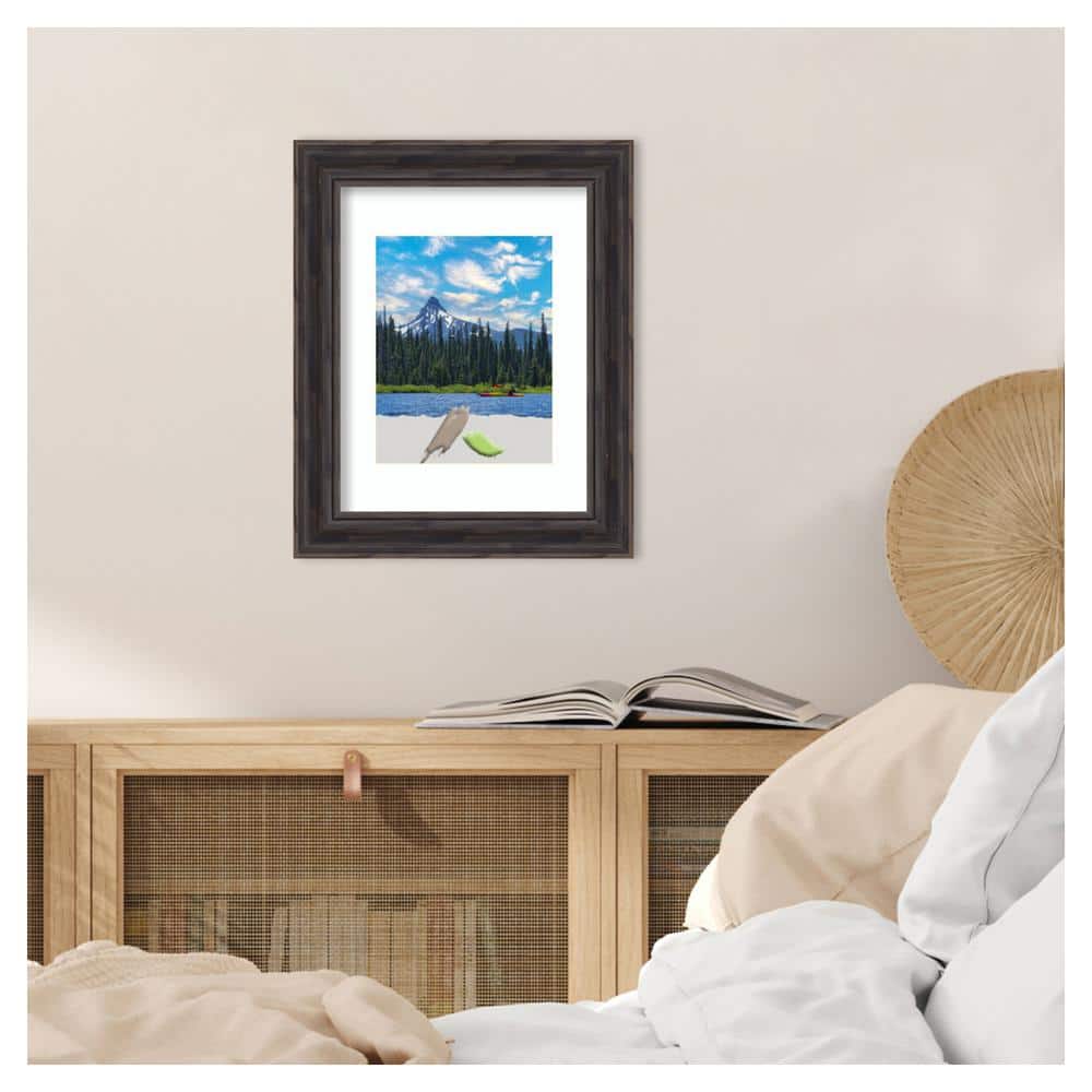 Rustic Pine Brown Distressed Wood Narrow Wall Picture Frame