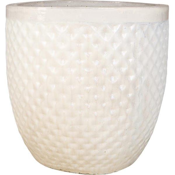 Unbranded 16 in. White Ceramic Hexham Garden Planter