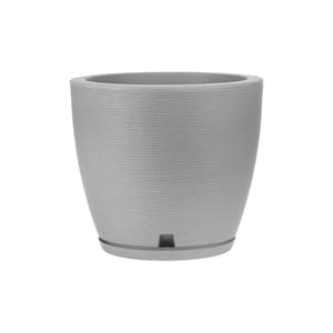 10.55 in. W x 11.02 in. H Amsterdan X-Small Plastic Resin Indoor and Outdoor Planter - Cement Color