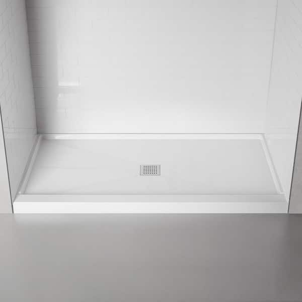 48 in. L x 32 in. W Alcove Shower Pan Base with Center Drain
