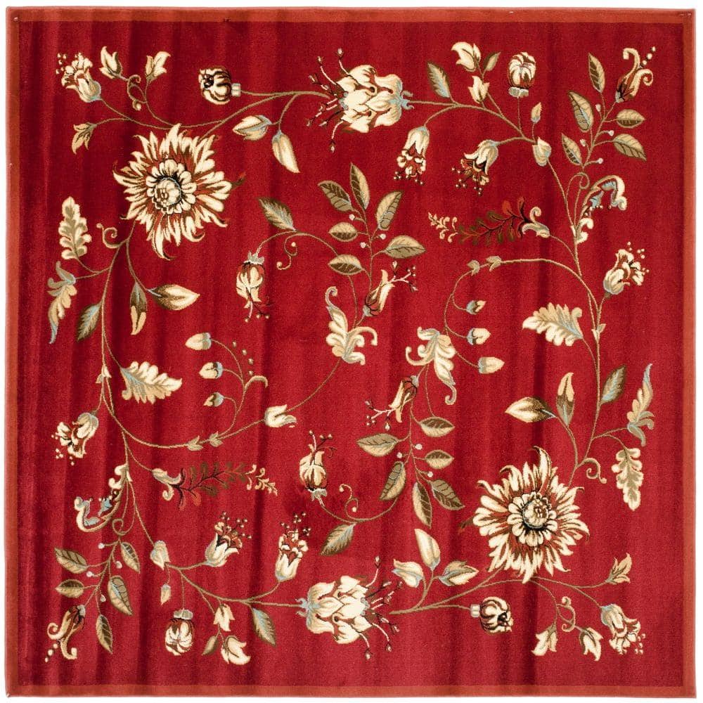 Small Red Rug Square SAFAVIEH Lyndhurst Red/Multi 7 ft. x 7 ft. Square Border Area Rug ...
