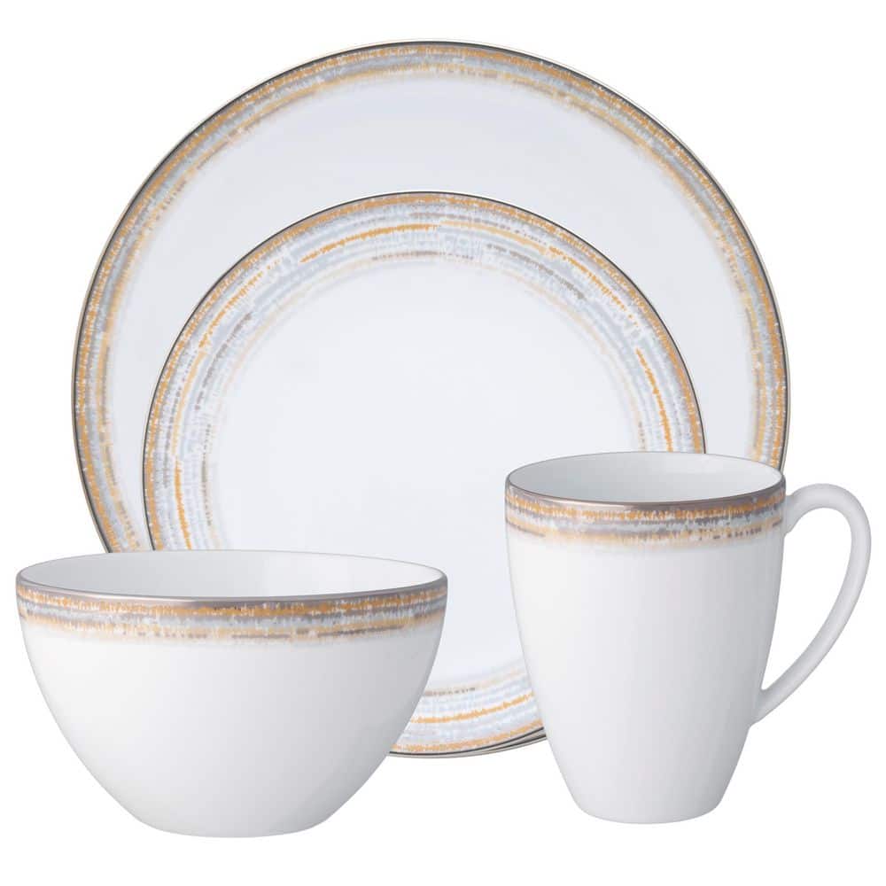Raylan 4-Piece White Porcelain Dinnerware Place Setting, Service for 1 price history on PriceWatchPro