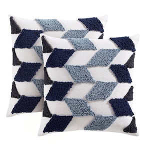 Kai Multi Color Textured Boho Geometric 20 in. L x 20 in. W Throw Pillow (Set of 2)