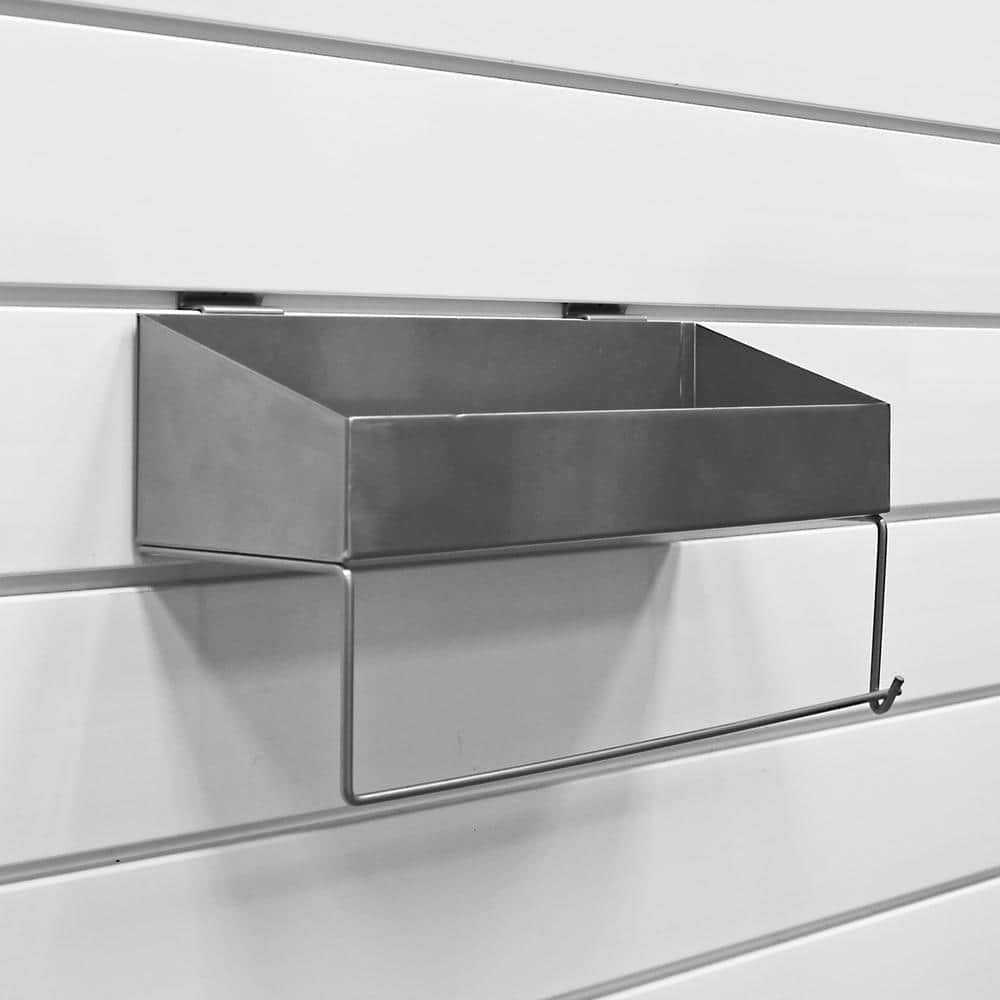Silver Heavy Duty Steel Paper Towel Holder Shelf