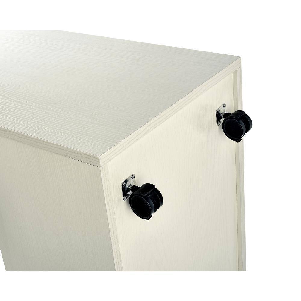 White Mobile Particle Board Roll File Storage Organizer with 50 Compartments