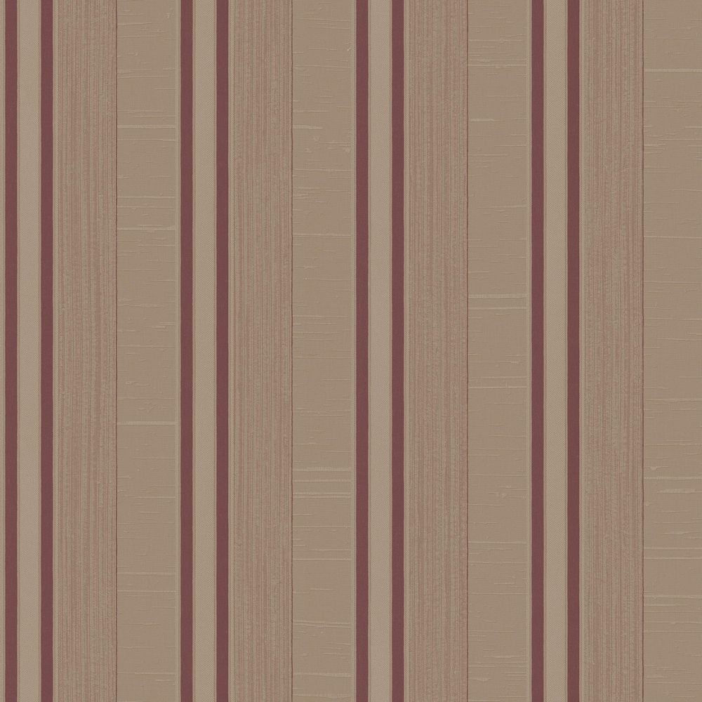 Palazzo 2 Collection Brown/Red Silk Stripe Vinyl on Non-Woven Non-Pasted Wa
