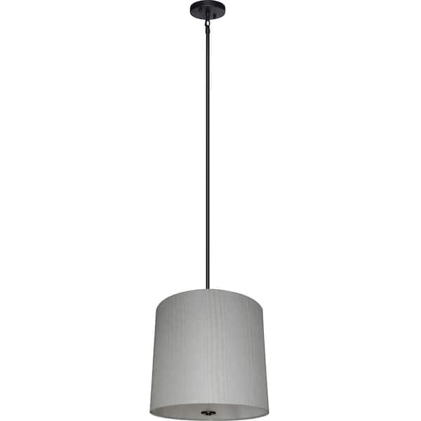 Illumine 5-Light Ebony Bronze Chandelier with Oklahoma Wheat Fabric Shade