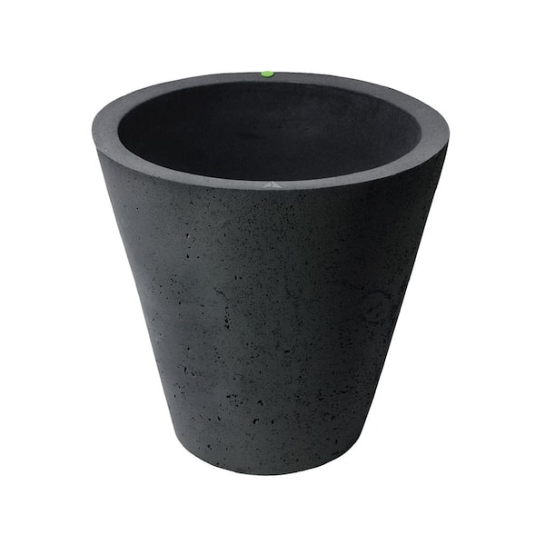 Crete 20.5 in. H x 20 in. Black Concrete Texture Self-Watering Planter
