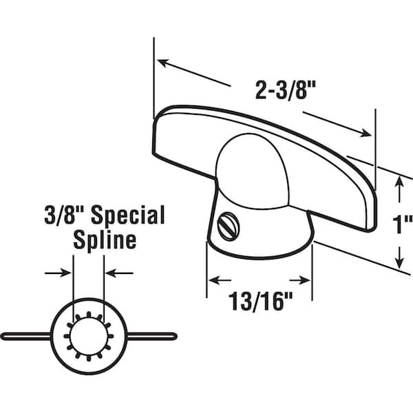 Pella Tee Handle, Roman Gold, 3/8 in. Special (2-pack)