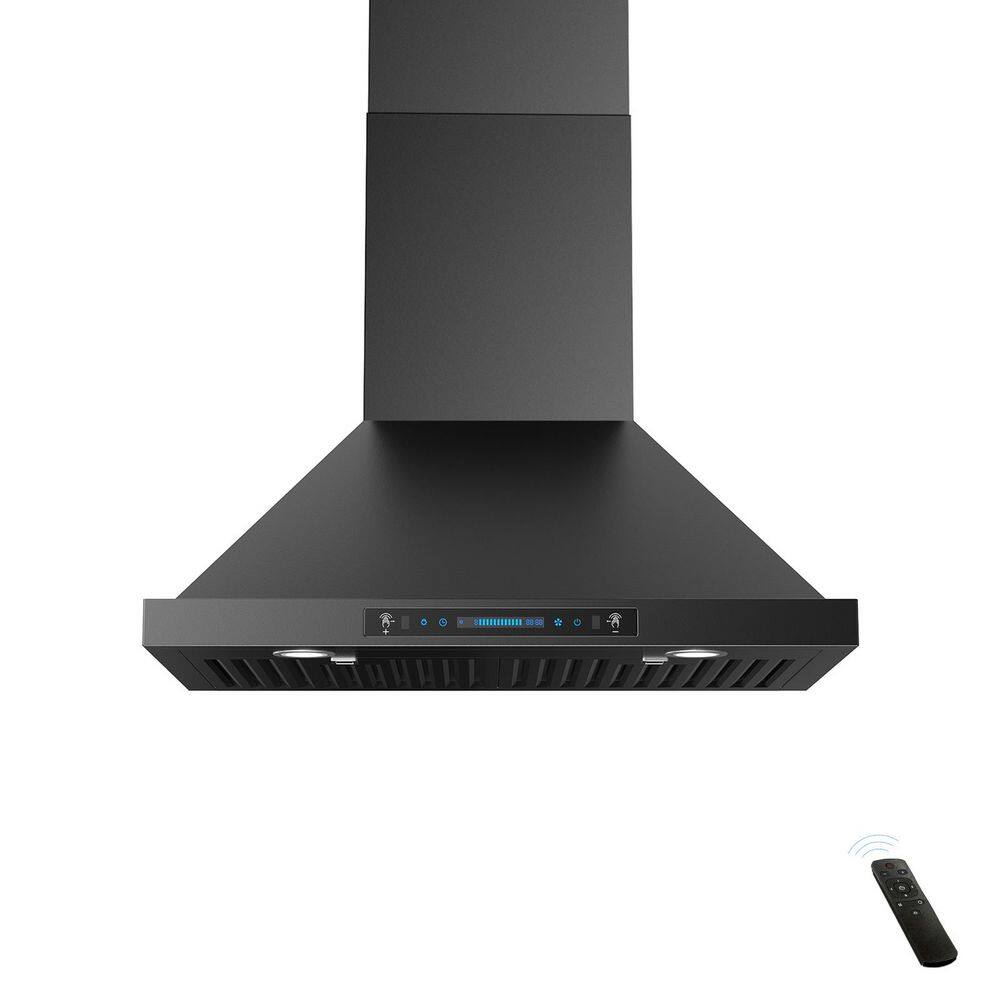 30 in. 900 CFM Convertible Wall Mount Downdraft System in Black Stainless Steel with Gesture Touch and Remote Control price history on PriceWatchPro