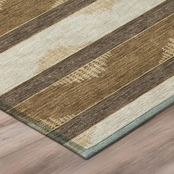 Chantille Machine Washable Indoor/Outdoor Abstract ACN3067 Chocolate 10 ft. x 14 ft. Area Rug
