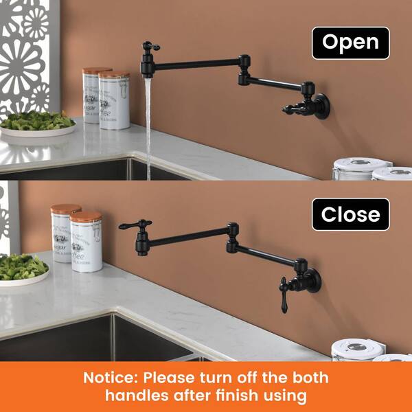 Commercial Brass Double Handle Bathroom Sink Faucet with Black Finish