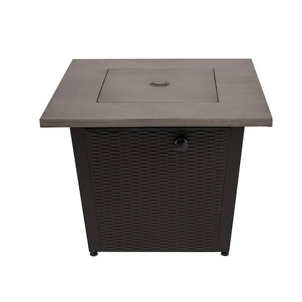 Wateday Outdoor Gray Square Metal 25 in. Fire Pit Table