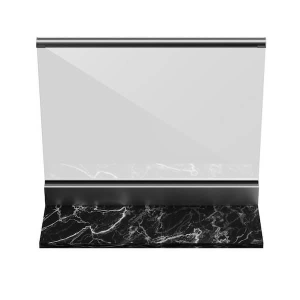 40 in. x 48 in. Clear Laminated Glass Railing with Aluminum Base and Top Handrail
