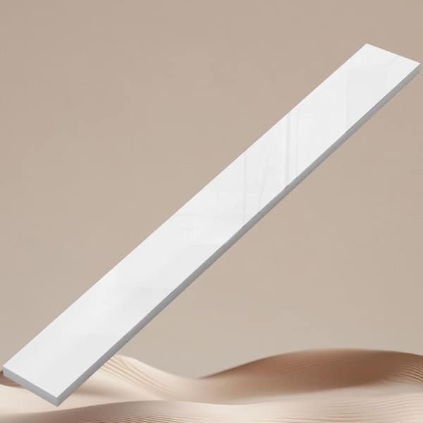 36 in. White Vanity Backsplash for Bathroom Solid Surface Splash Guard 4 in. H Rear Panel Fits 36 in. Vanity Tops