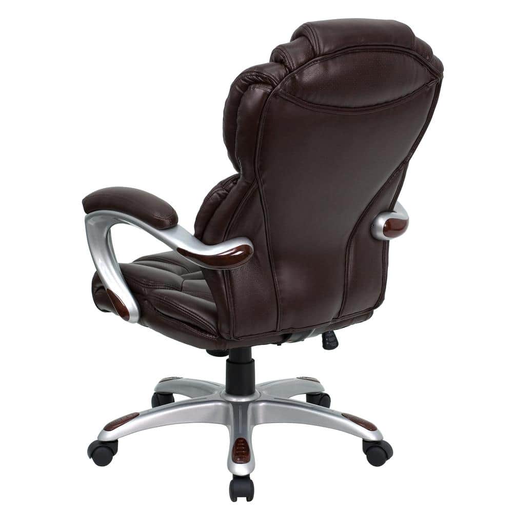 High Back Brown LeatherSoft Executive Swivel Office Chair