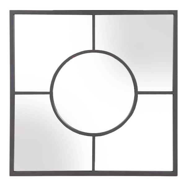 Marley Forrest 24 in. x 24 in. Industrial Square Framed Metal Gray Wall Mirror