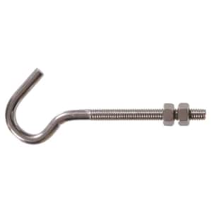 5/16 in. x 5 in. Stainless Steel Clothesline Hook Bolt with 2 Hex Nuts (5-Pack)