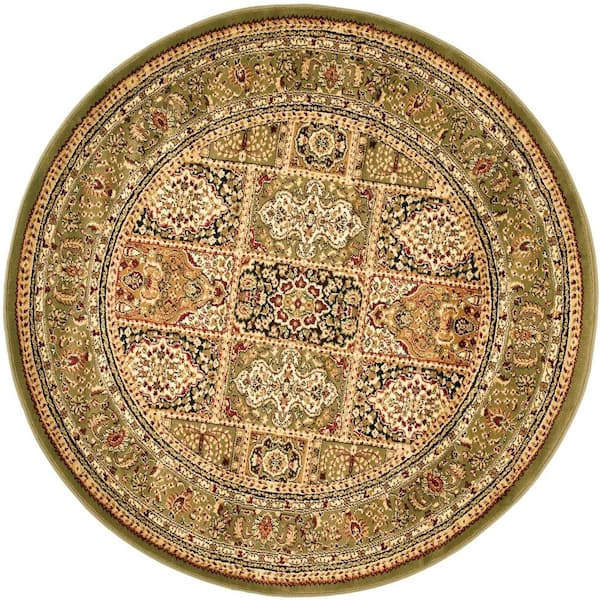 SAFAVIEH Lyndhurst Multi/Green 8 ft. x 8 ft. Round Border Area Rug ...