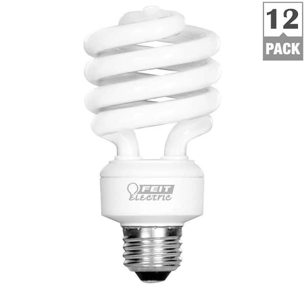 100-Watt Equivalent T3 Spiral Non-Dimmable E26 Base Compact Fluorescent CFL Light Bulb, Soft White 2700K (12-Pack) 100-Watt Equivalent T3 Spiral Non-Dimmable E26 Base Compact Fluorescent CFL Light Bulb, Soft White 2700K (12-Pack)