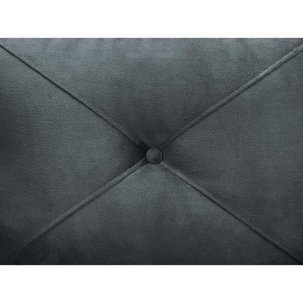 Elysian Tufted Dark Gray Microfiber Sofa with Rolled Arms