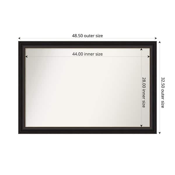 Amanti Art Trio Oil Rubbed Bronze 48.5 in. x 32.5 in. Custom Non-Beveled Recycled Polystyrene Framed Bathroom Vanity Wall Mirror