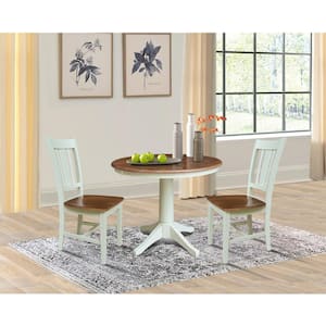 Olivia Hickory/Shell 36 in. x 48 in. Oval Solid Wood Pedestal Base Dining Table Seats 4