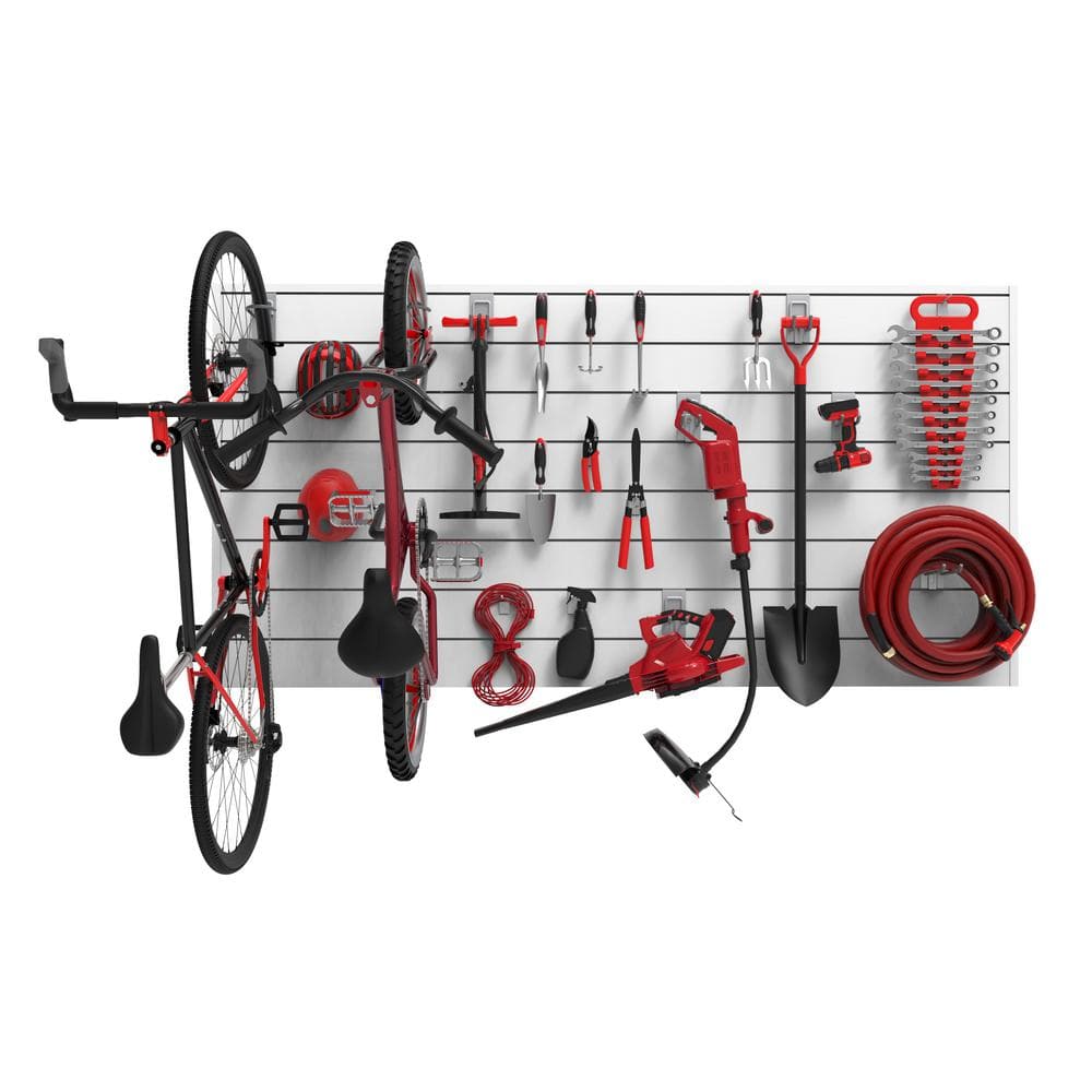 Graphite PVC Slatwall Panels with 20-Piece Locking Hook Kit