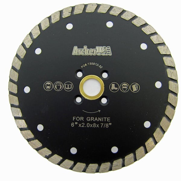 Archer USA 6 in. Wide Turbo Diamond Blade for Stone and Masonry Cutting