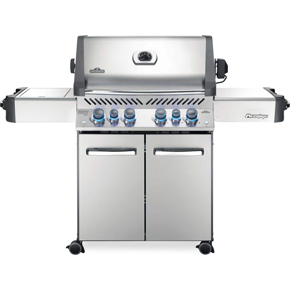 Legacy Prestige 500 4-Burner Natural Gas Grill in Stainless Steel with Infrared Side and Rear Burners and Rotisserie Kit