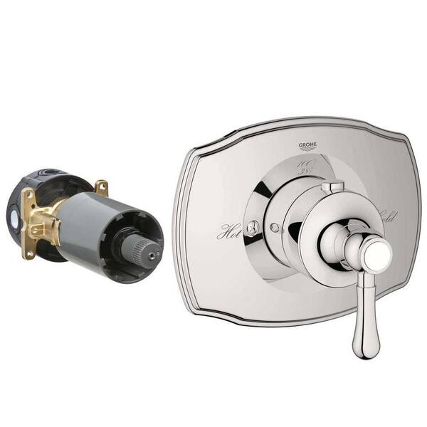GROHE Authentic Single Handle GrohFlex Thermostatic Valve Trim Kit in Polished Nickel (Valve Sold Separately)