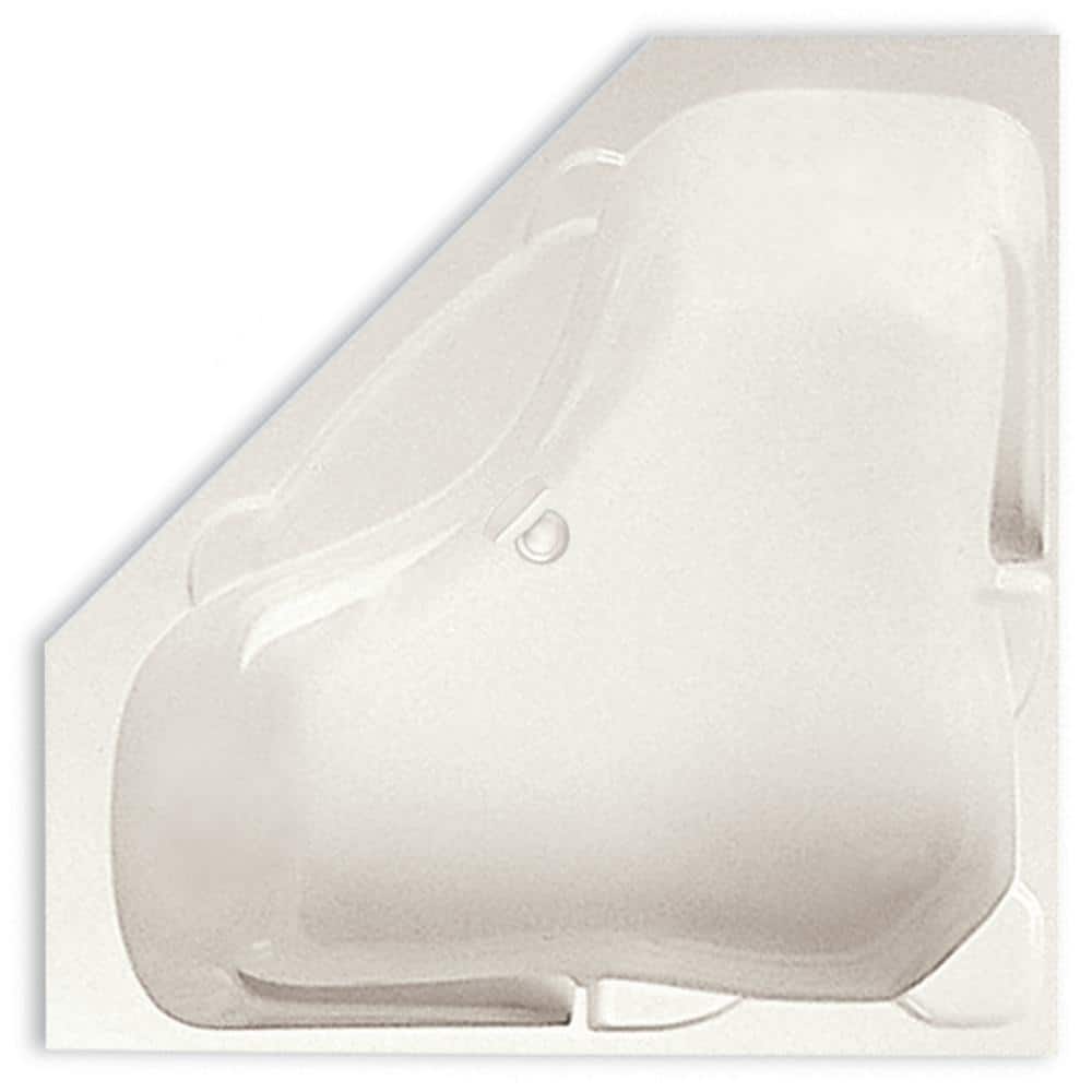 Preakness 59 in. x 59 in. Acrylic Corner Drop-In Soaking Bathtub Center Dra