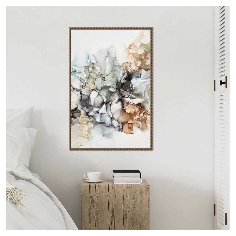 Cosmos I 23" x 33" Bronze Framed Abstract Canvas Wall Art
