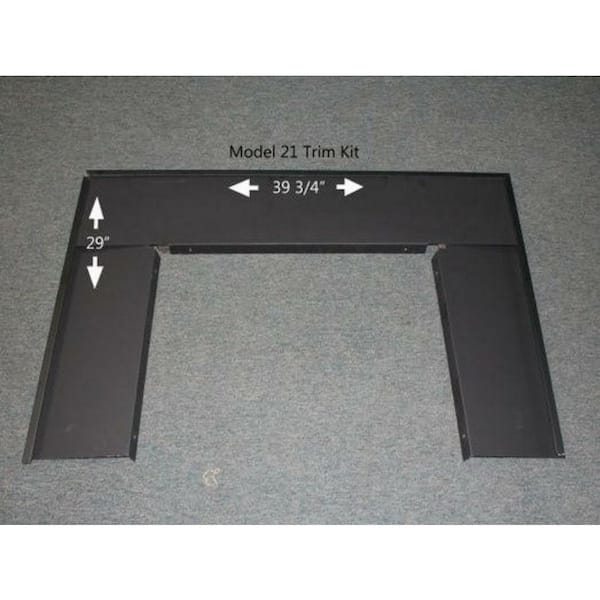 Black Standard Insert Trim Kit Allows the installation of the Model 21 as an insert into most existing fireplace.