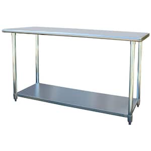 24 in. x 60 in. Stainless Steel Kitchen Utility Table with Bottom Shelf