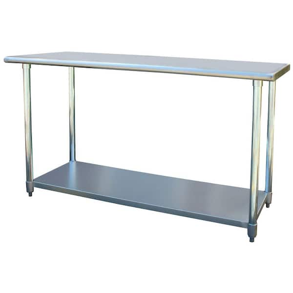 Sportsman 24 in. x 60 in. Stainless Steel Kitchen Utility Table with Bottom Shelf