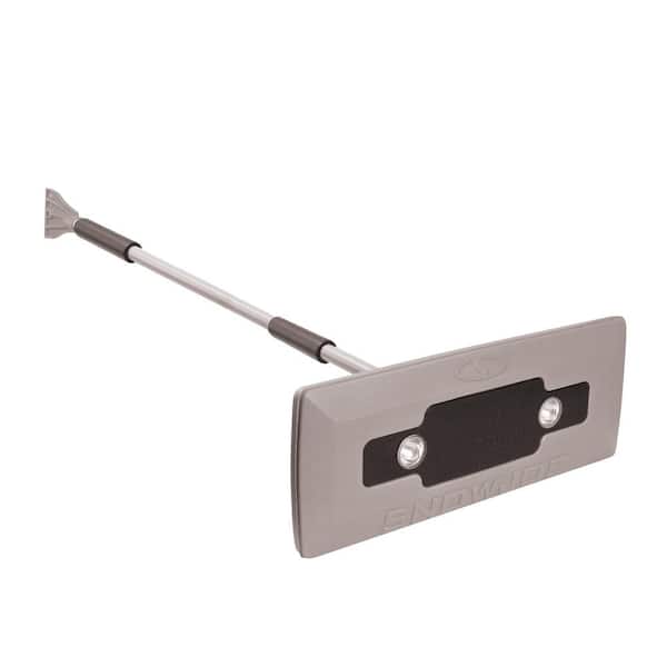 Snow Joe 18 in. 4-in-1 Telescoping Snow Broom and Ice Scraper with Headlights, Gray