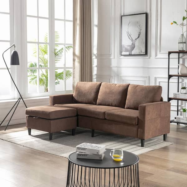 Other, Brown 2pc Sectional Couch Foot Rest