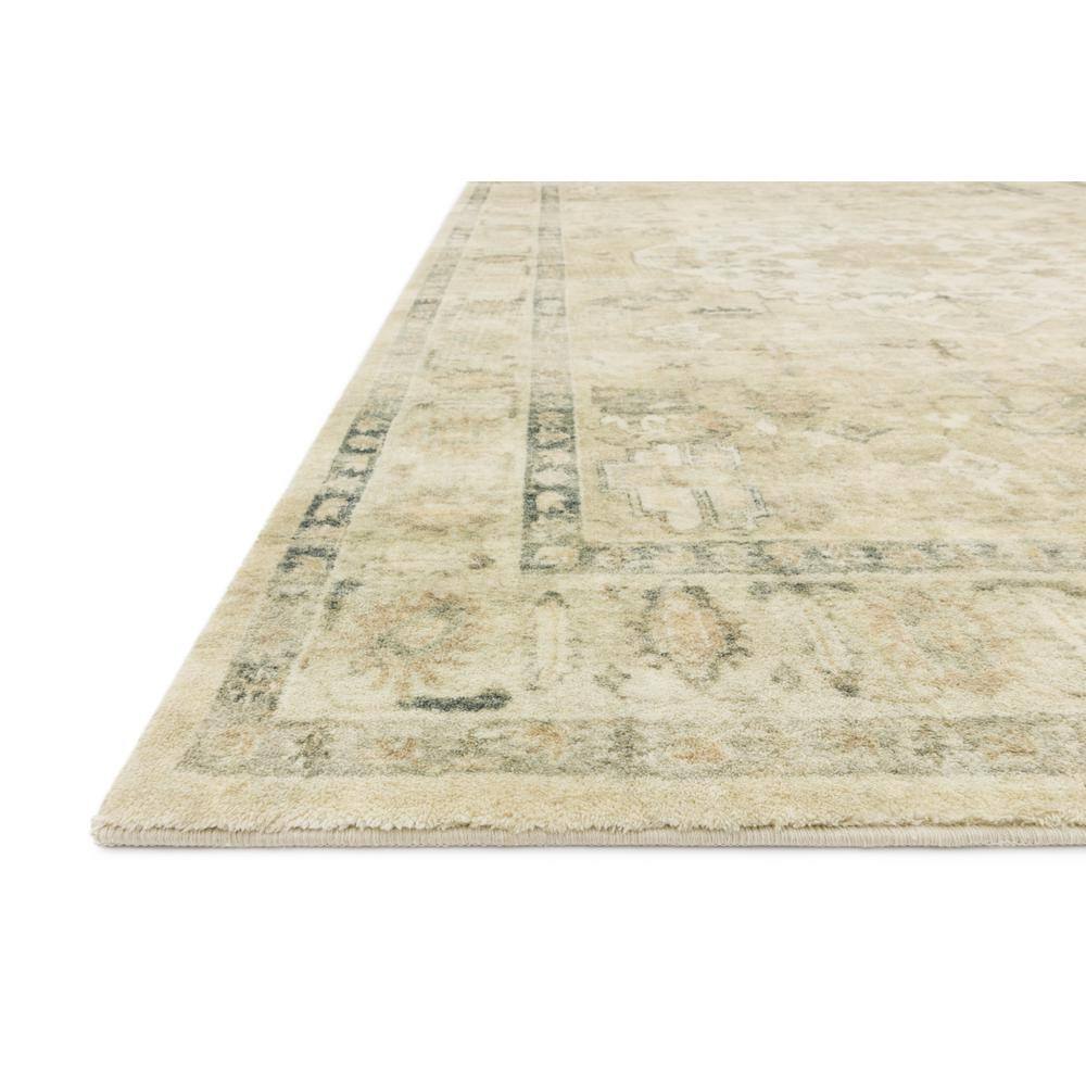 Ivory Rectangular Stain-Resistant Synthetic Oriental Rug