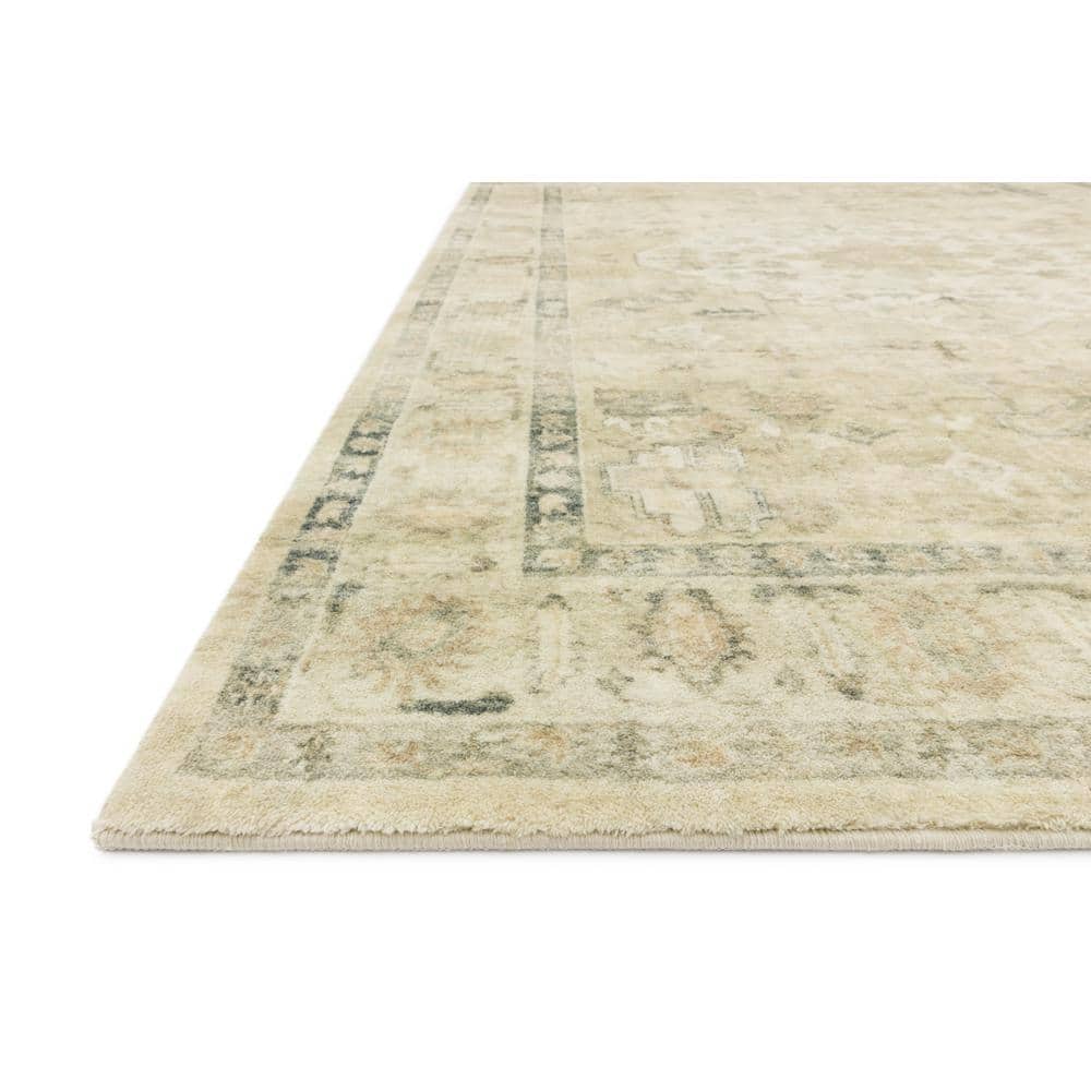 Ivory and Sand Oriental Synthetic Area Rug 7'-6" x 9'-6"