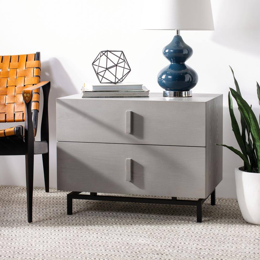Herschel Grey and Black 3-Drawer Storage Cabinet