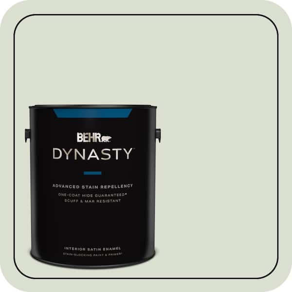 BEHR DYNASTY 1 gal. #PPL-47 Sage Tint Satin Enamel Interior Stain-Blocking Paint and Primer