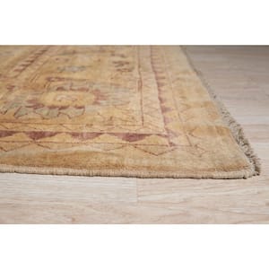 Beige Hand Knotted Wool Classic Oriental Rug, 12'9 x 20'5, Area Rug