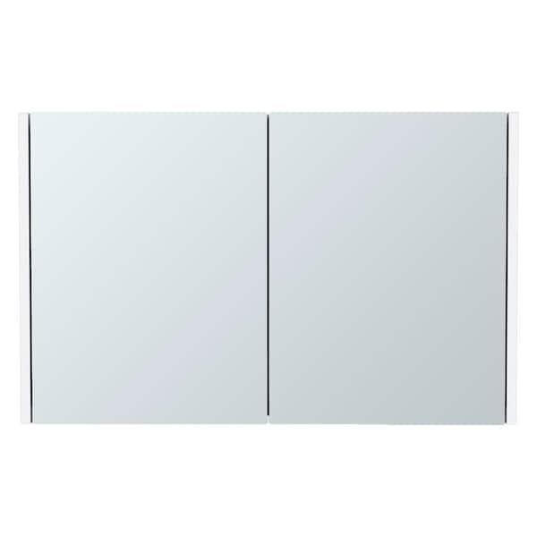 31.5 in. W x 19.7 in. H Rectangular Silver Surface Mount Medicine Cabinet with Mirror, with Door