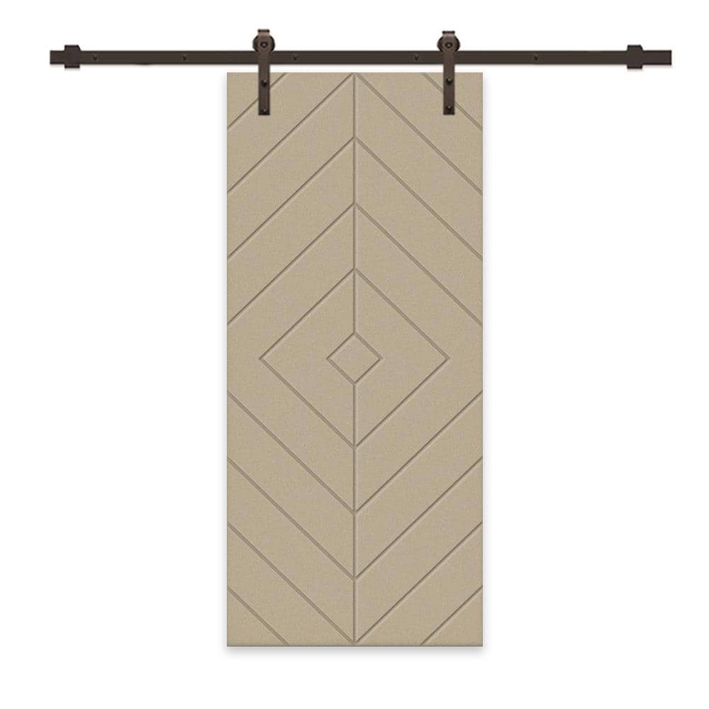 Diamond 24 in. x 84 in. Fully Assembled Unfinished MDF Modern Sliding Barn Door with Hardware Kit price history on PriceWatchPro